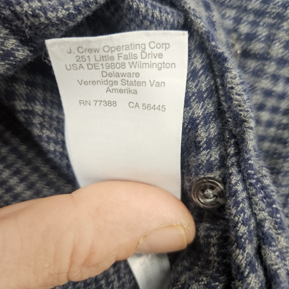 J.Crew Cashmere Blend Shirt Mens Small‎ Glen Check Plaid Flannel Slim Fit - Picture 7 of 12
